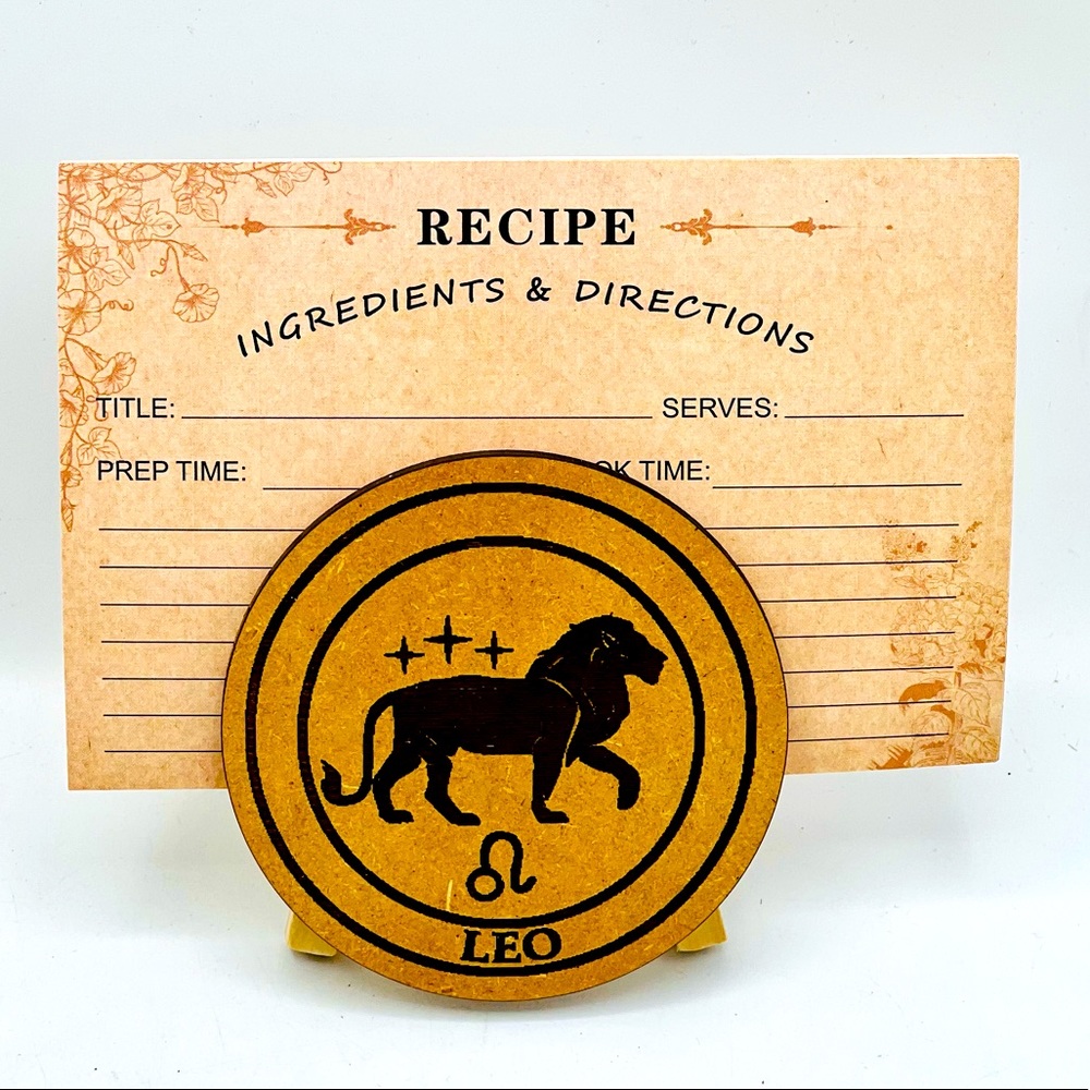 LEO Zodiac Sign Recipe Holder • Kitchen Chef Office Mail Holder Desktop Gifts